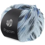 Lana Grossa Popcorn 06 Bleu clair/pétrole/graphite