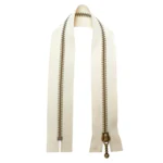 Go Handmade Metalen Rits Gebroken wit: Brons. Rond ritstrekker.