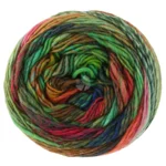 Lana Grossa Colorissimo 221 Jade/Olive/Rouge vin/Rouille/Rouge/Bleu nuit/Bleu foncé/Vert jaune
