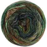 Lana Grossa Colorissimo 216 Vert clair/Vert/Pétrole/Pétrole foncé/Brun rouge/Brun chocolat/Bordeaux/Gris