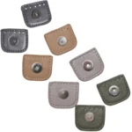 Go Handmade Magnetische Druksluiting 4 cm Grijs, abrikoos, beige en groen met zilver