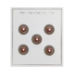 Boutons - Perle avec cadre: Brun pastel