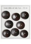 Go Handmade Boutons Profonds en Bois, Foncés (8 pièces) 20 mm