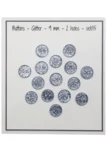 Go Handmade Glitterknopen 9 mm Blauw