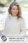 263-1 White Echo Sweater by DROPS Design — 3