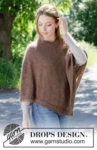 272-19 Forest Fall Poncho by DROPS Design — 2
