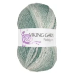 Viking Pleddgarn 736 Blanc/Pétrole