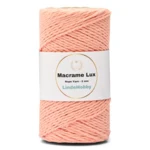 LindeHobby Macrame Lux, Rope Yarn, 2 mm 11 Rose clair