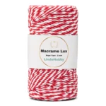 LindeHobby Macrame Lux, Rope Yarn, 2 mm 12 Rouge et blanc