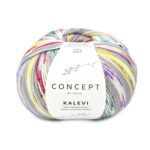 Katia Concept Kalevi Socks 200 Gris-Violet-Fuchsia-Jaune