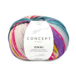 Katia Concept Onni Socks 405 Bleu Vert-Fuchsia-Jaune Citron