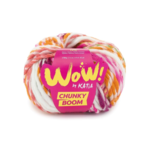 Katia Wow Chunky Boom 308 Vert lumineux-jaune fluor-rose fluor-orange lumineux