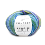 Katia Concept Paradise Merino 502 Bleu clair-Bleu-Vert-Jaune