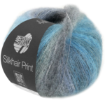 Lana Grossa Silkhair Print 432 Pétrole/Pétrole Foncé/Gris Moyen/Gris Souris/Gris Fumé