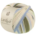 Lana Grossa Landlust Die Sockenwolle 722 Bosgroen/Ecru/Hemelsblauw/Lichtbeige/Jade