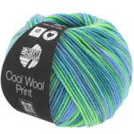 Lana Grossa Cool Wool Print 757 Turquoise/Pétrole/Bleu ciel/Vert clair