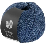 Lana Grossa Vintage Socks 1005 Jeans/grijsblauw/donkerblauw gemêleerd