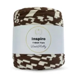 LindeHobby Inspire Print 50 Ongebleekt wit met brede donkerbruine strepen