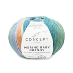 Katia Concept Merino Baby Granny 501 Vert-bleu ciel clair-orange