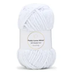 LindeHobby Fuzzy Chenille Silver Lurex 01 Blanc