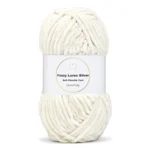 LindeHobby Fuzzy Chenille Silver Lurex 10 Crème (beige clair)