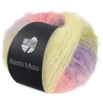 Lana Grossa Basta Mista 112 Crème/Vanille/Citron vert/Gris vert/Rose/Lilas/Lavande
