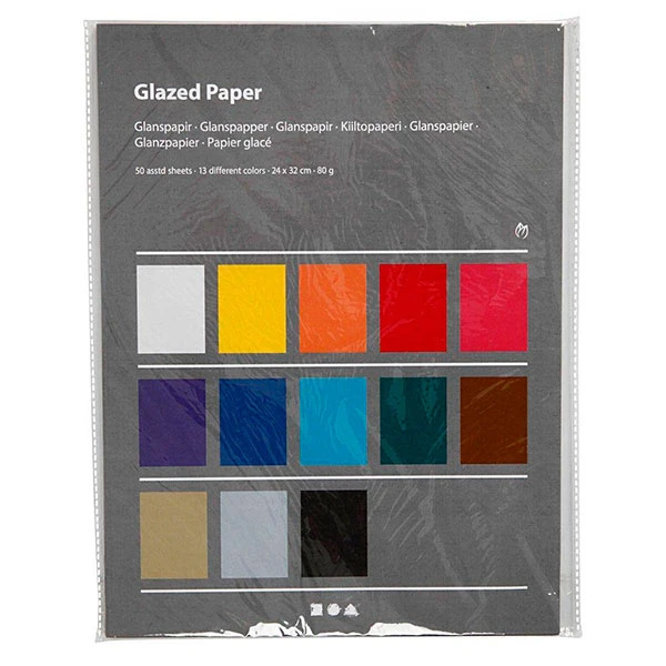 Papier glacé Ass. couleurs, 50 feuilles- Achetez de la qualité ici