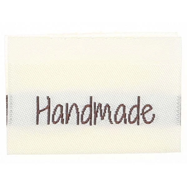 Étiquettes en Tissu,100 PCS Handmade Etiquette Fabriqué à la Main