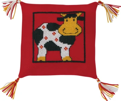 Kit de broderie Vache 28x28 cm