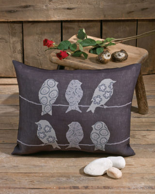 Kit de broderie Oiseaux sur Aïda 50x40 cm