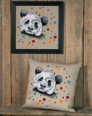 Borduurpakket Panda 60 x 60 cm