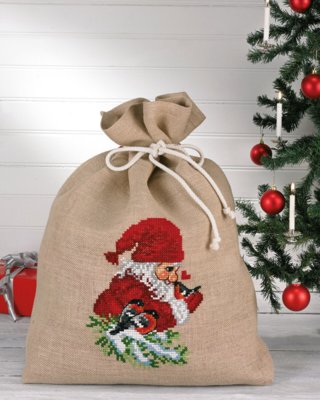 Kit de broderie Bouvreuils et lutin 85 x 68 cm