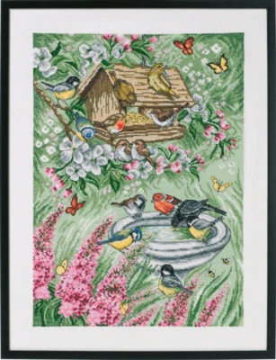 Kit de broderie Oiseaux dans le jardin 45 x 59 cm