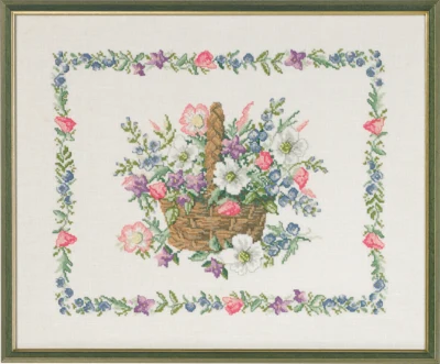 Kit de Broderie Panier de Fleurs 49 x 40 cm