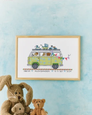 Kit de Broderie Le Bus des Garçons R5799 30 x 20 cm