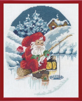 Kit de Broderie Lutin qui pêche R5798 20 x 25 cm