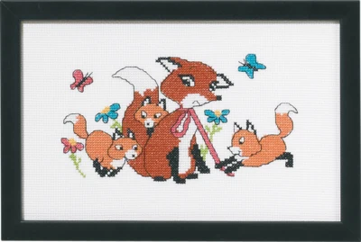 Kit de Broderie Renards 24 x 15 cm