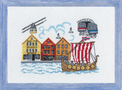 Kit de Broderie Bryggen Bergen R5386 28 x 20 cm