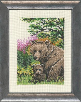 Kit de broderie Ours avec petits 5300/00 16 x 21 cm
