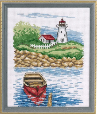 Kit de broderie Phare & canot 17 x 21 cm