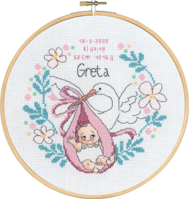 Kit de broderie Baptême Greta m 5810/22 20 Ø cm
