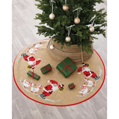 Kerstman en Ganzen Ø125 cm