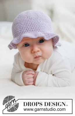 52-1 Sweet Bellflower Hat by DROPS Design