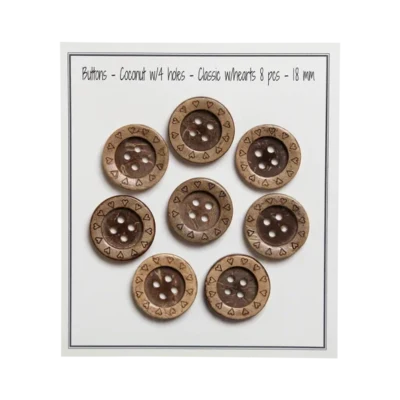 Go Handmade Houten knopen met hartjes (8 st.)