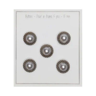 Go Handmade Boutons - Perle avec cadre (5 pièces)