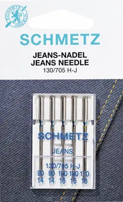 Aiguilles de machine à coudre Schmetz Jeans, 5 pièces