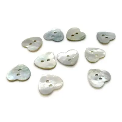 HobbyArts Pearl Mother Buttons Coeur, 10 pcs
