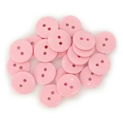 HobbyArts Boutons Ronds en Plastique Rose, 12.5 mm, 20 pcs