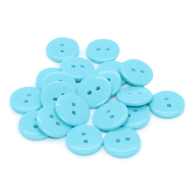 HobbyArts Boutons ronds en plastique Aqua clair, 12,5 mm, 20 pcs