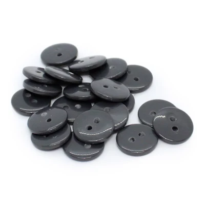 HobbyArts Donkergrijze ronde plastic knopen, 12,5 mm, 20 st